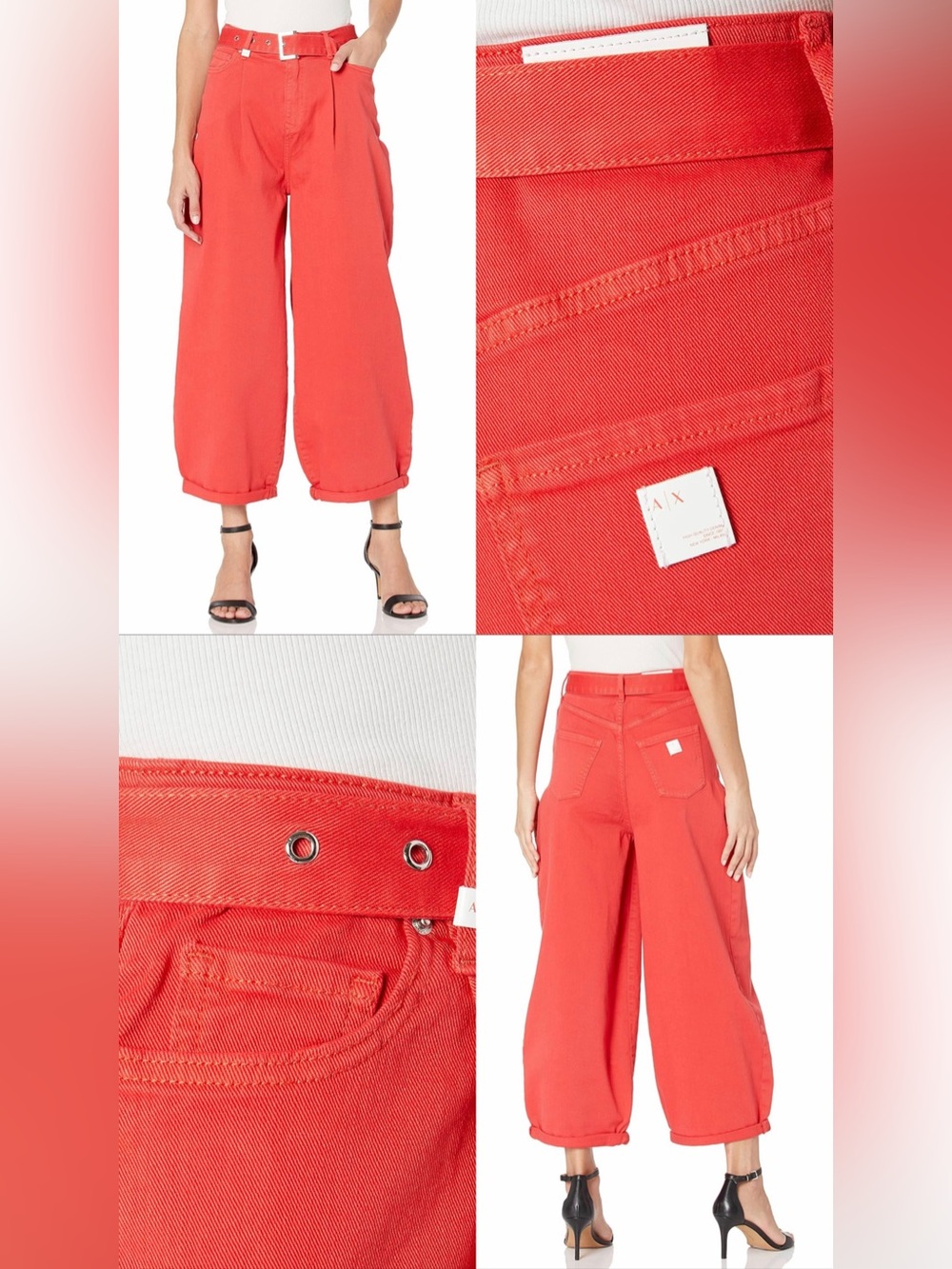 A|X Armani Exchange Coral Belted Balloon Jeans